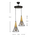 Havana Megapap E27 metallic two-light ceiling light in black - gold color 24x24x85cm.