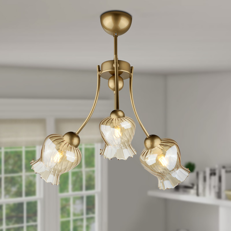 Kobe Megapap E27 metallic three-light ceiling light in black color 40x40x50cm.