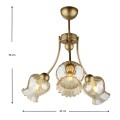 Kobe Megapap E27 metallic three-light ceiling light in black color 40x40x50cm.