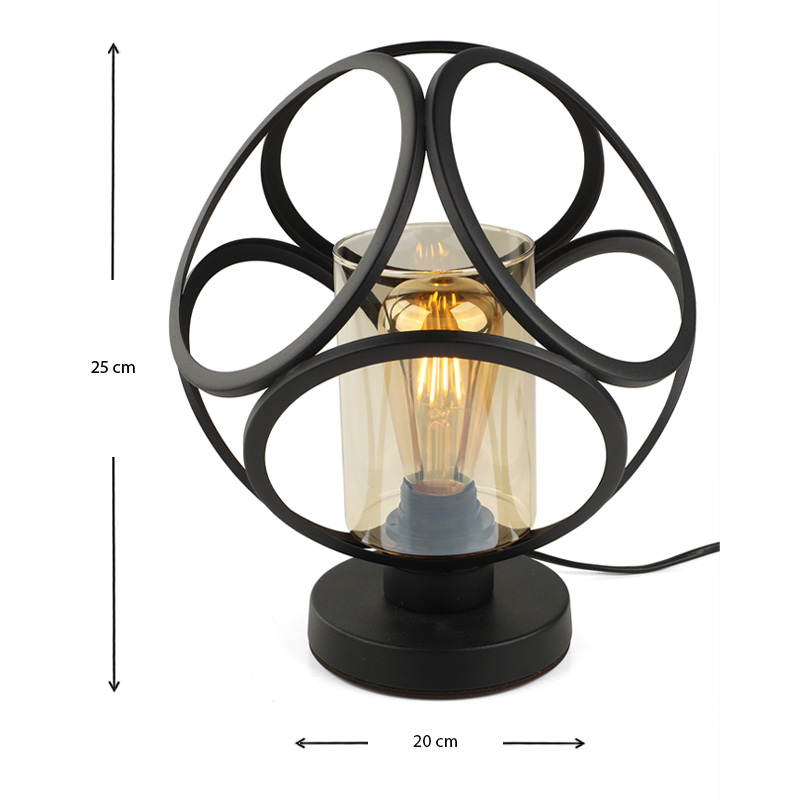 Silvia Megapap E27 metal desk lamp in black color 20x20x25cm.