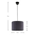 Sansa Megapap E27 fabric ceiling light in black color 30x30x70cm.