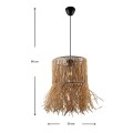 Biga Megapap E27 sisal ceiling light in natural color 30x30x90cm.