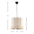 Silas Megapap E27 rope ceiling light in white color 30x30x75cm.