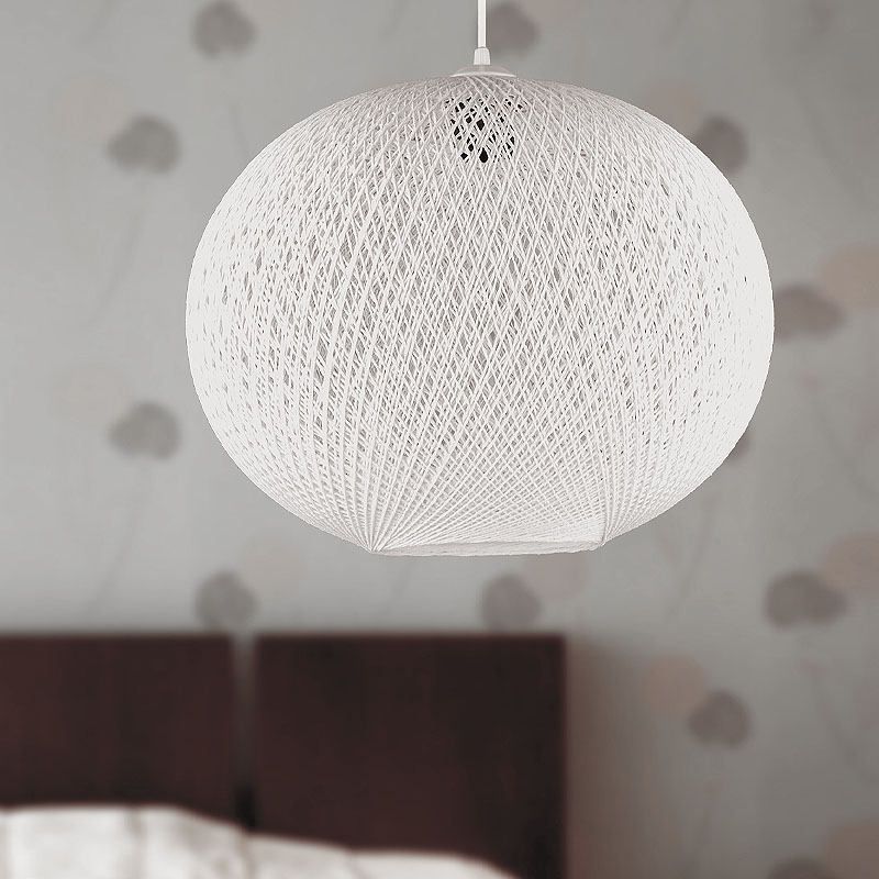 Visca Megapap E27 rope ceiling light in white color 35x35x75cm.