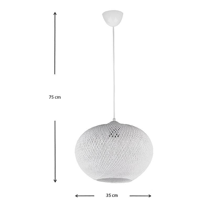 Visca Megapap E27 rope ceiling light in white color 35x35x75cm.