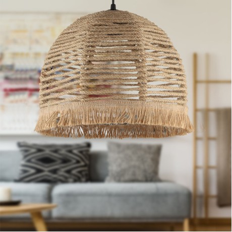 Libia Megapap E27  rope ceiling light in natural color 30x30x70cm.