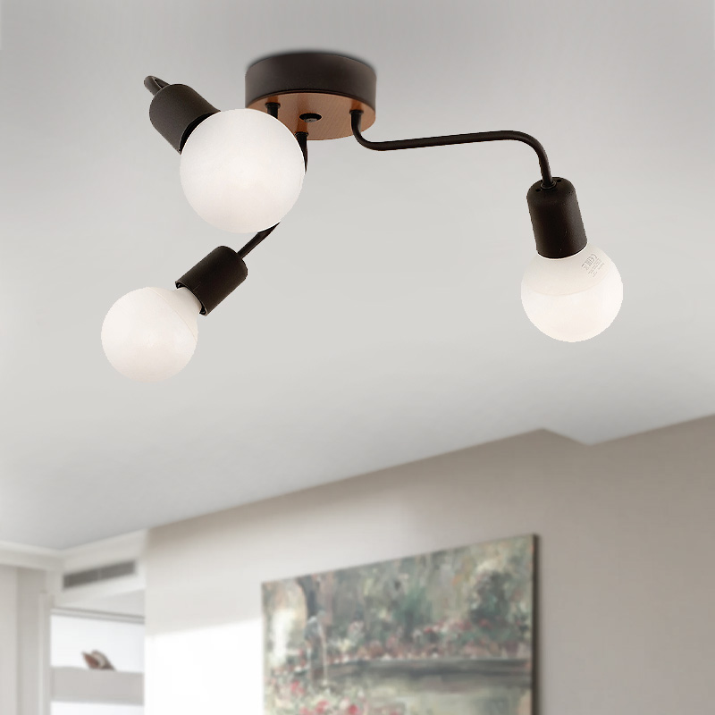 Salvi Megapap E27 metal table lamp in black color 44x44x10cm.