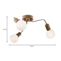 Salvi Megapap E27 metal table lamp in gold color 44x44x10cm.
