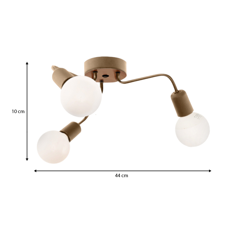Salvi Megapap E27 metal table lamp in gold color 44x44x10cm.