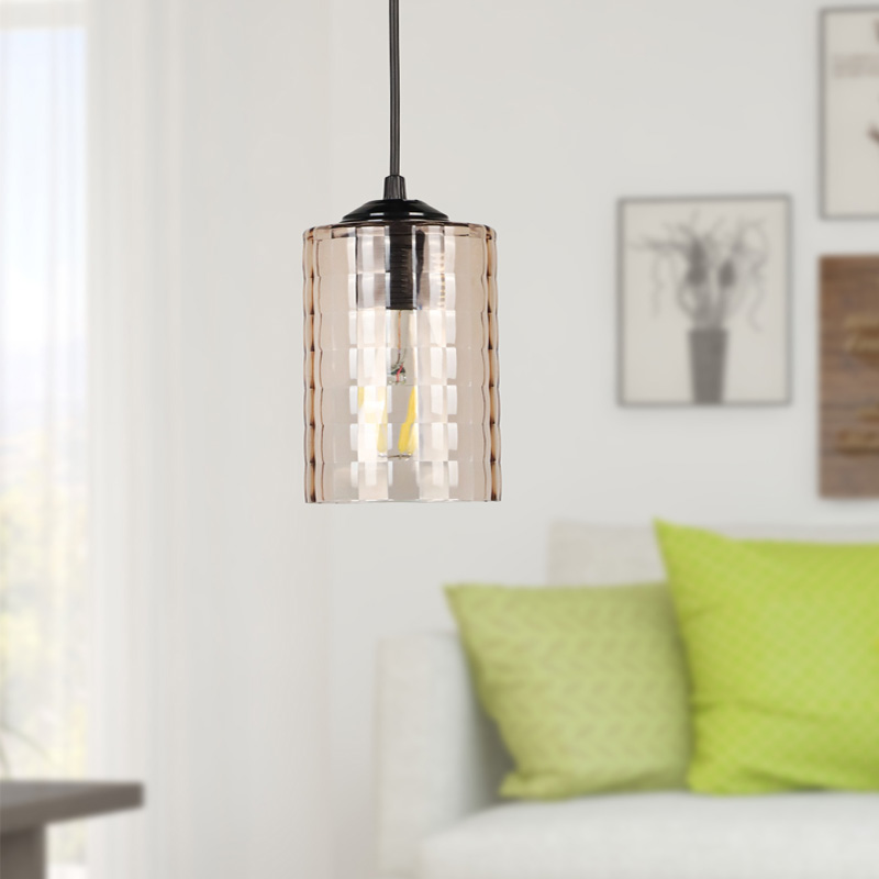 Alberto Megapap E27 acrylic single light ceiling light in black color 10x10x60cm.