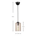 Alberto Megapap E27 acrylic single light ceiling light in black color 10x10x60cm.