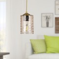 Alberto Megapap E27 acrylic single light ceiling light in gold color 10x10x60cm.