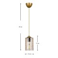 Alberto Megapap E27 acrylic single light ceiling light in gold color 10x10x60cm.