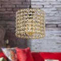Deha Megapap E27 metal - glass single-light ceiling light in gold color 18x18x65cm.