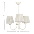 Ovana Megapap E27 metal - fabric three-lights ceiling light in cream color 45x45x50cm.