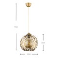 Dominico Megapap E27 metal single-light ceiling light in gold color 24x24x70cm.