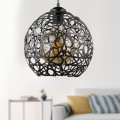Dominico Megapap E27 metal single-light ceiling light in black color 24x24x70cm.