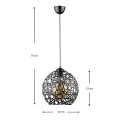 Dominico Megapap E27 metal single-light ceiling light in black color 24x24x70cm.