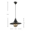 Silia Megapap E27 metal single-light ceiling light in black color 27x27x65cm.