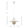 Silia Megapap E27 metal single-light ceiling light in white color 27x27x65cm.
