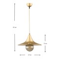 Silia Megapap E27 metal single-light ceiling light in gold color 27x27x65cm.
