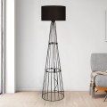 Filip Megapap E27 metal - fabric floor lamp in black color 34x34x123cm.