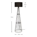 Filip Megapap E27 metal - fabric floor lamp in black color 34x34x123cm.