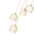 Kenedy Megapap E27 metallic - glass four-light ceiling light in gold color 35x35x100cm.