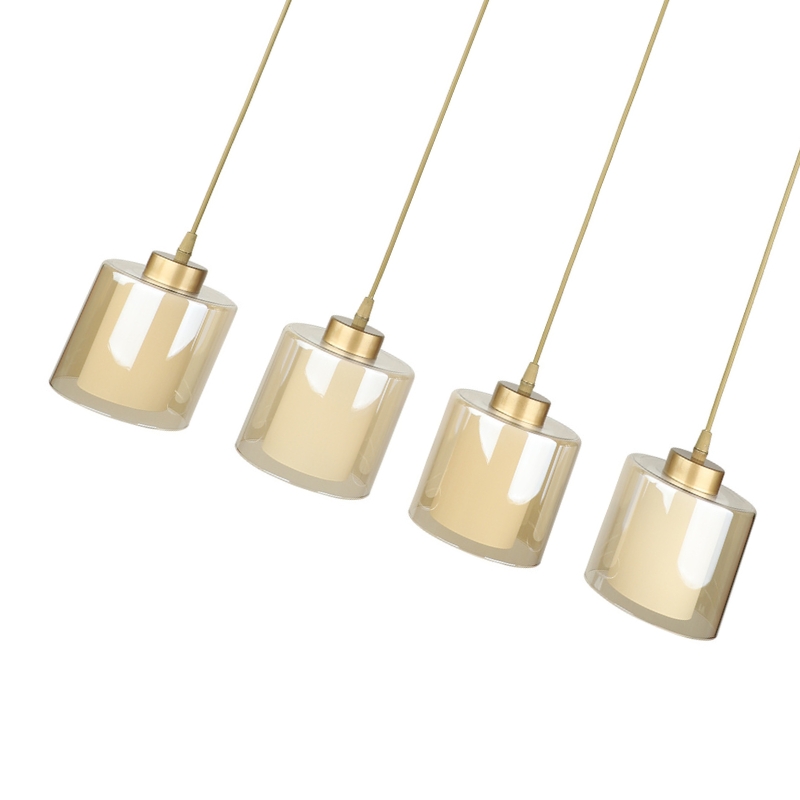 Kenedy Megapap E27 metallic - glass four-light ceiling light in gold color 65x5x70cm.
