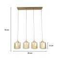 Kenedy Megapap E27 metallic - glass four-light ceiling light in gold color 65x5x70cm.