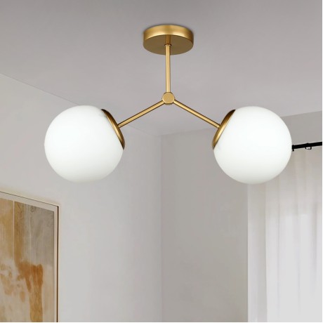 Alison Megapap metal - glass ceiling light in gold color Ø50x30cm.