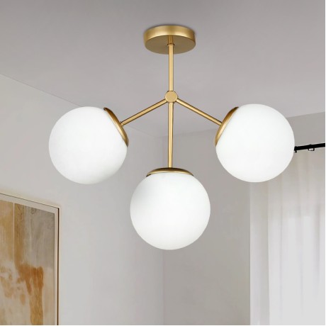 Alison Megapap metal - glass ceiling light in gold color Ø40x45cm.