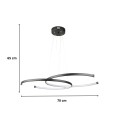 Cres Megapap metallic Led ceiling light in black color 70x48x65cm.