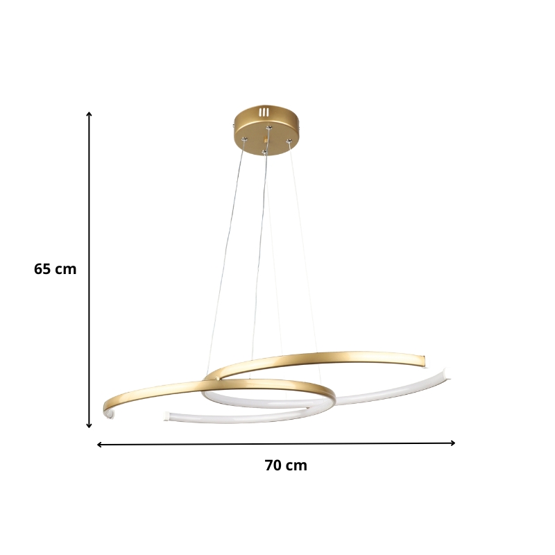 Cres Megapap metallic Led ceiling light in gold color 70x48x65cm.