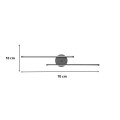 Frode Megapap metallic Led wall lamp in black color 70x10x10cm.