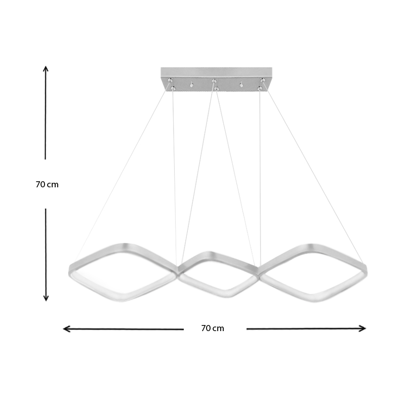 Eugene Megapap metallic Led ceiling light in white color 90x32x36εcm.