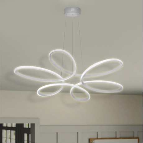 Herring Megapap metallic Led ceiling light in white color 65x65x58cm.