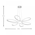 Herring Megapap metallic Led ceiling light in white color 65x65x58cm.