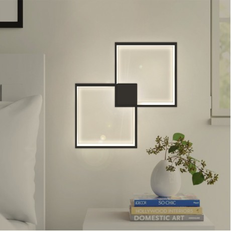 Απλίκα τοίχου Led Estrid Megapap μεταλλική χρώμα μαύρο 56x4x35εκ.