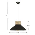 Nebraska Megapap Ε27 fabric ceiling light in black color Φ40x70cm.