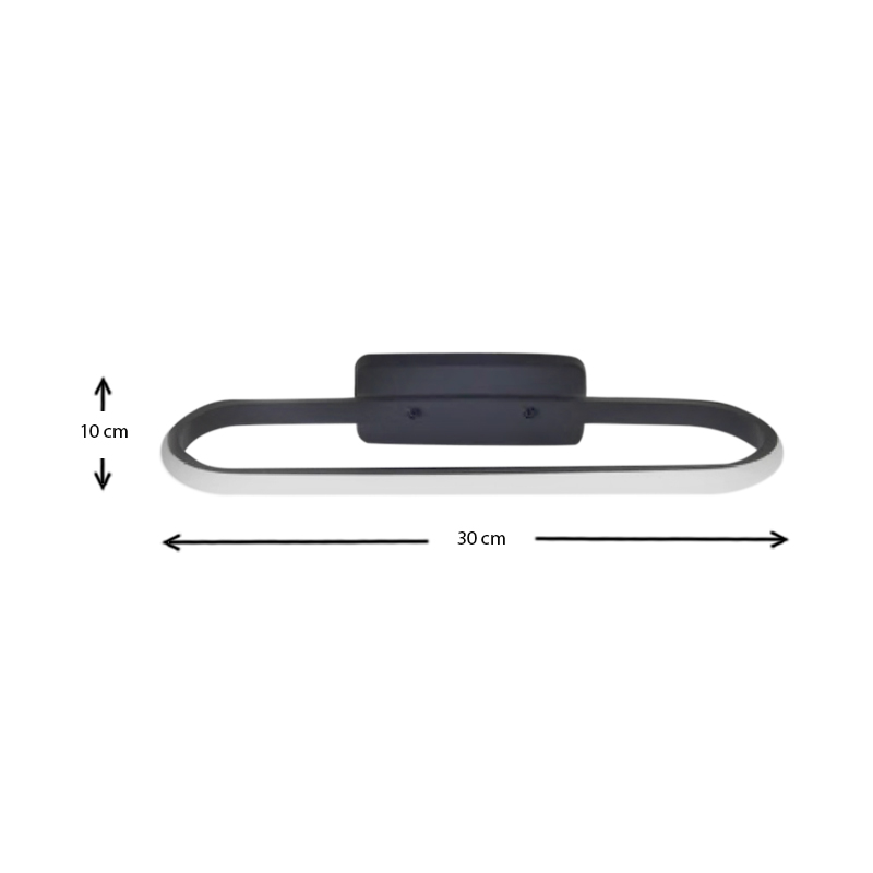 Moki Megapap  metallic Led wall lamp in black color 30x5x10cm.