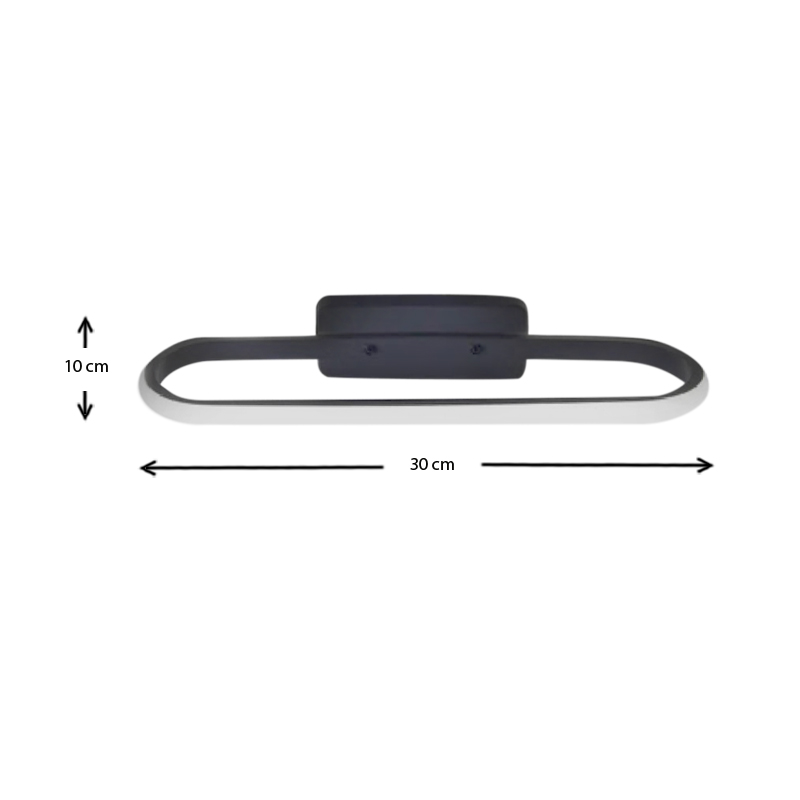 Moki Megapap  metallic Led wall lamp in black color 30x5x10cm.