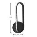 Futura Megapap metallic Led wall lamp in black color 10x5x25cm.