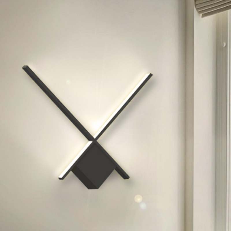 Division Megapap metallic Led wall lamp in black color 40x5x40cm.