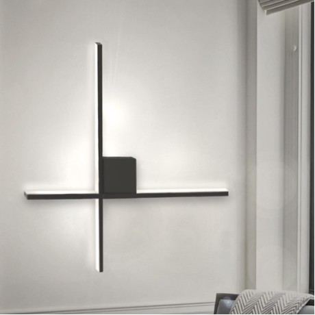 Cubo Megapap metallic Led wall lamp in black color 40x5x40cm.