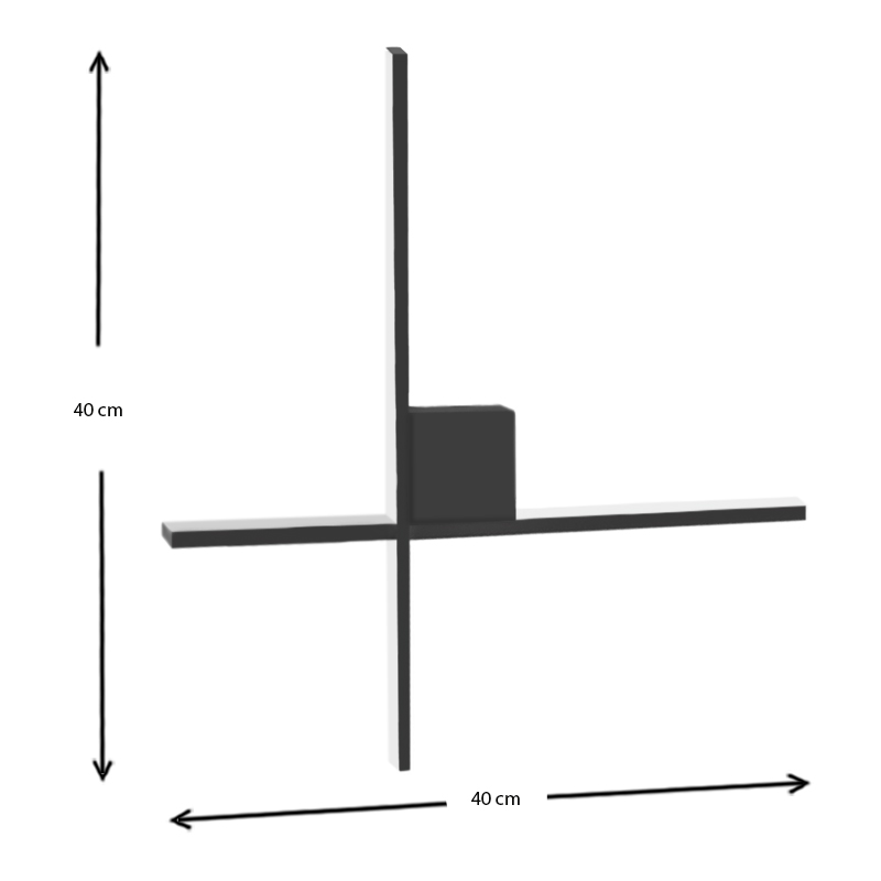 Cubo Megapap metallic Led wall lamp in black color 40x5x40cm.