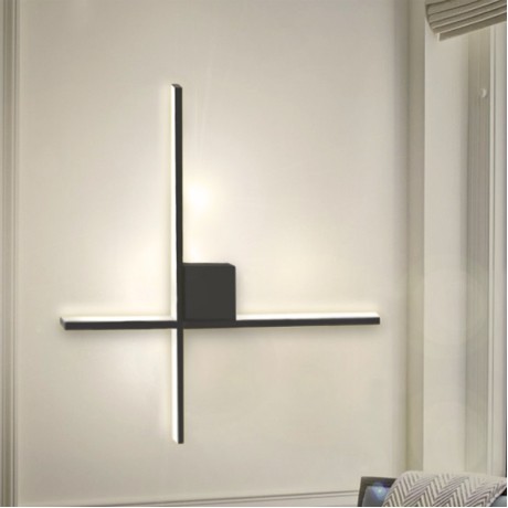 Cubo Megapap metallic Led wall lamp in black color 40x5x40cm.