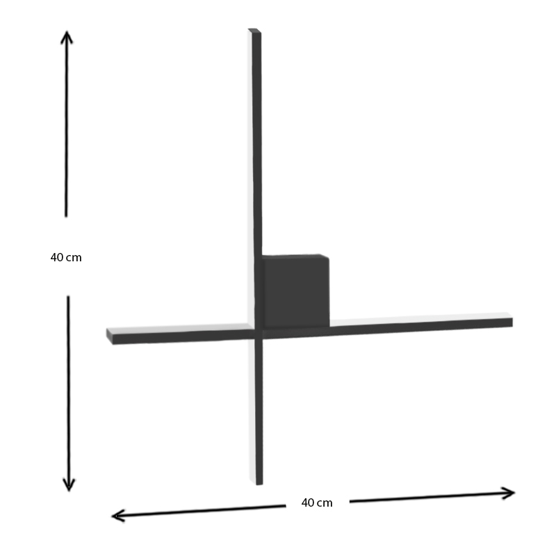 Cubo Megapap metallic Led wall lamp in black color 40x5x40cm.