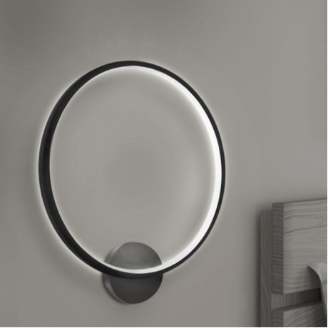 Luna Megapap metallic Led wall lamp in black color 30x5x30cm.