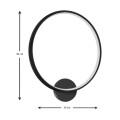 Luna Megapap metallic Led wall lamp in black color 30x5x30cm.